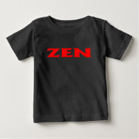 Camiseta negra vívida de bebé rojo Zen