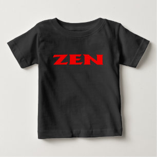 Camiseta negra vívida de bebé rojo Zen