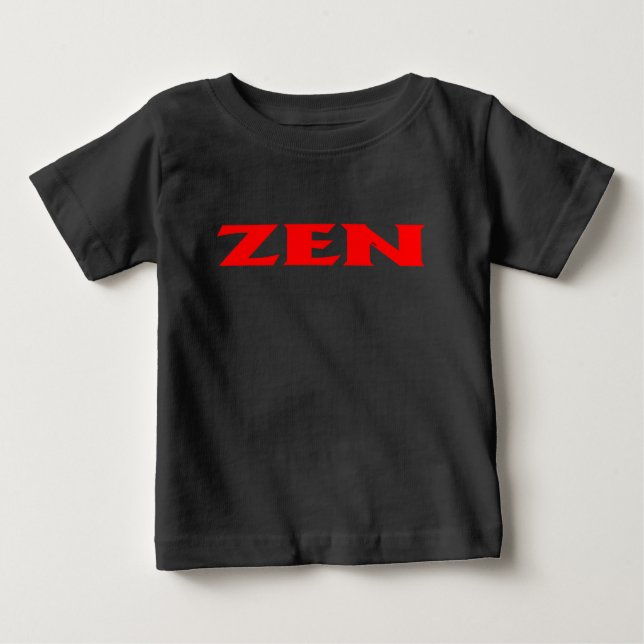 Camiseta negra vívida de bebé rojo Zen (Anverso)