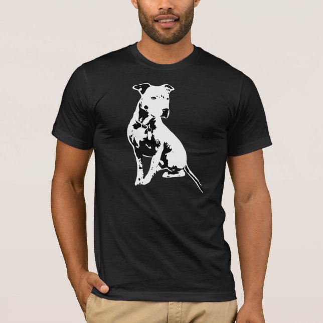 Camiseta negra y blanca de Pitbull (Anverso)