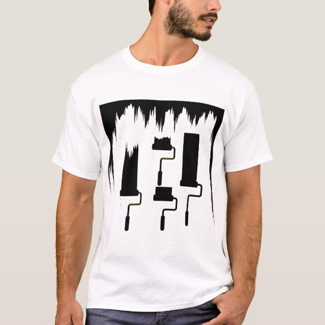 Camiseta negra y blanca del pintor (Anverso)