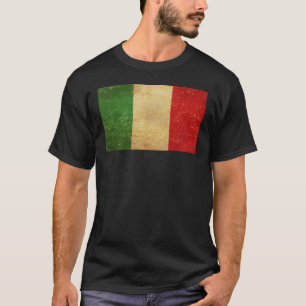 Camiseta Negras de los hombres de color de la bandera itali