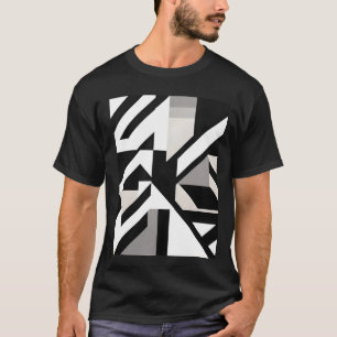 Camiseta negras grises geométricos afilados
