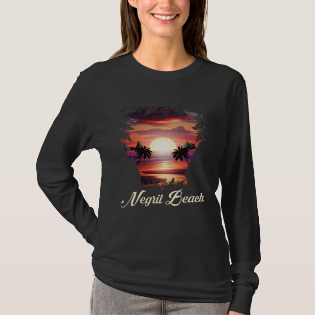 Camiseta Negril Beach Vibrant Sunset  Negril Jamaica (Anverso)