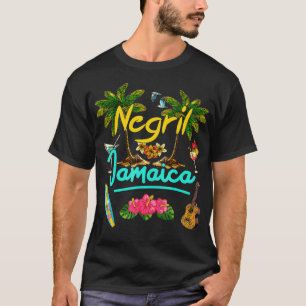 Camiseta Negril Jamaica Beach Summer Palm Surf Sun Set Palm