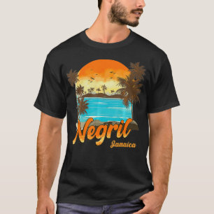 Camiseta Negril Jamaica Beach Summer Vacation Sunset Palm T