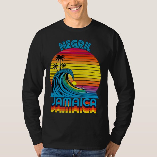 Camiseta Negril Jamaica Retro Throwback Surf & Beach Souven (Anverso)
