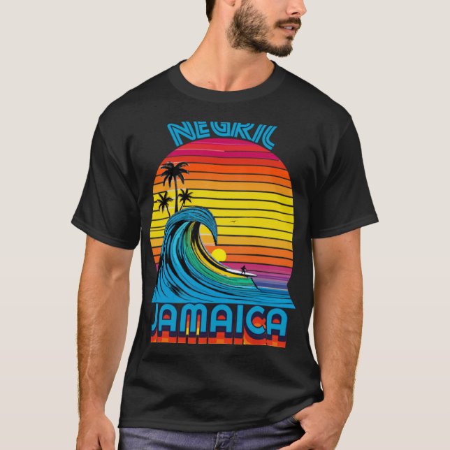 Camiseta Negril Jamaica Retro Trowback Surf & Beach Souven (Anverso)