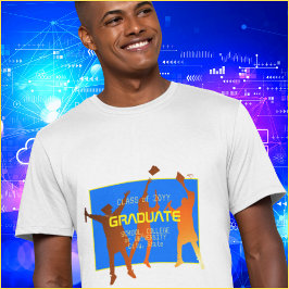Camiseta Negrita Blue Modern Tech Graduation