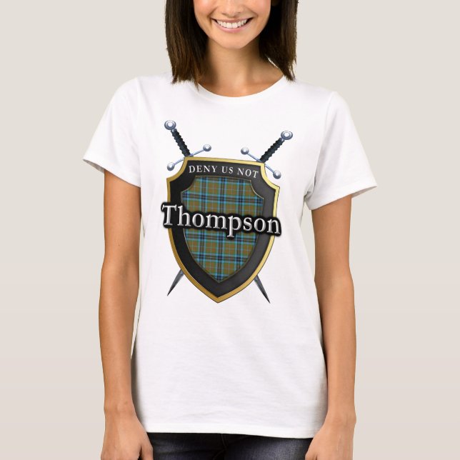 Camiseta Negrita Clan Thompson Tartan ScotShield (Anverso)