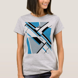 Camiseta Negrita Diagonal Azul Negro Gris MCM Aspecto Resum
