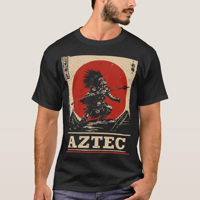 Camiseta Negrita Diseño cultural azteca de Sun Rojo (Anverso)