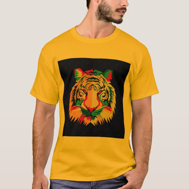 Camiseta "Negrita en amarillo: Tee con el logotipo de León  (Anverso)