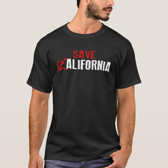 Camiseta Negrita estilo soviético SALVAR CALIFORNIA (Anverso)