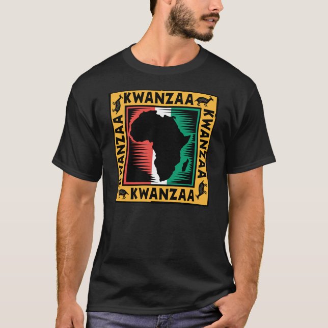 Camiseta Negrita Kwanzaa con África (Anverso)