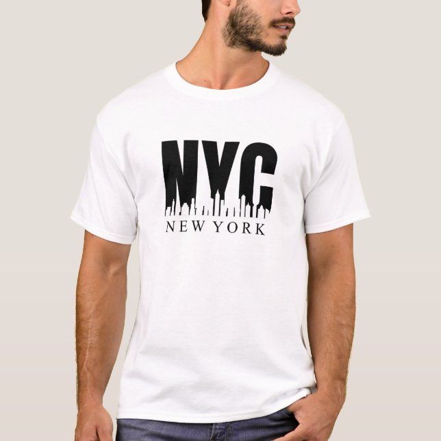 Camiseta Negrita Negra Ciudad de Nueva York (Anverso)