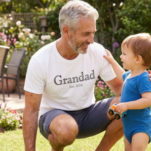 Camiseta Negrita Negra Minimalista Abuelo Establecido 