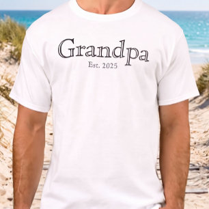 Camiseta Negrita Negra Minimalista Abuelo Establecido 