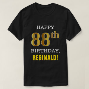 Camiseta Negrita, negro, oro falso 88º cumpleaños con camis