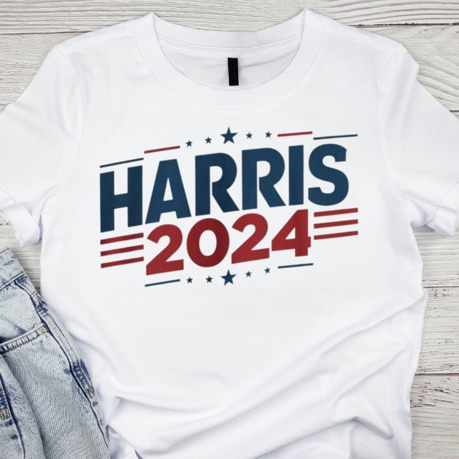 Camiseta Negrita Patriótica Rojo, Blanco y Azul Harris 2024 (Subido por el creador)