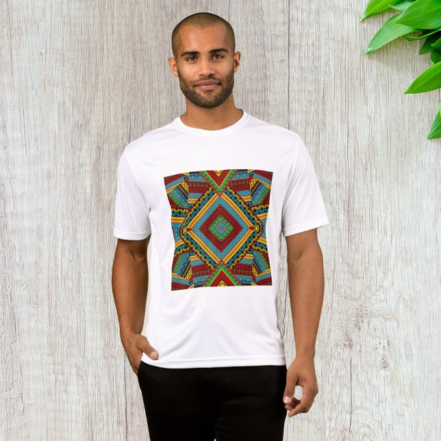 Camiseta Negrita Patrón Geométrico Tribal Colorido Boho Étn (Subido por el creador)