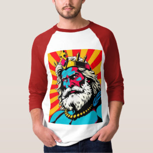 Camiseta Negrita Pop Art Zeus - Colorida Ilustración de Dio