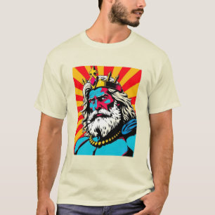 Camiseta Negrita Pop Art Zeus - Colorida Ilustración de Dio