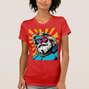Camiseta Negrita Pop Art Zeus - Colorida Ilustración de Dio