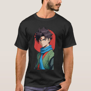 Camiseta Negrita Red Sun Anime Warrior Tee