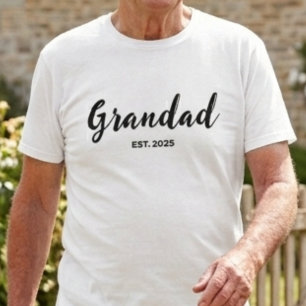 Camiseta Negrita Script Abuelo Establecido 