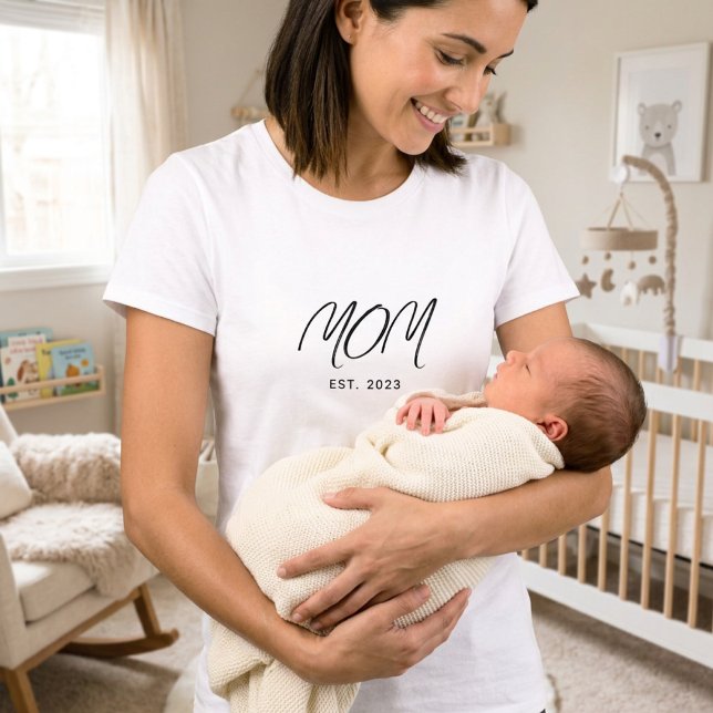 Camiseta Negrita Script Establecida Mamá Modernidad Minimal (Subido por el creador)