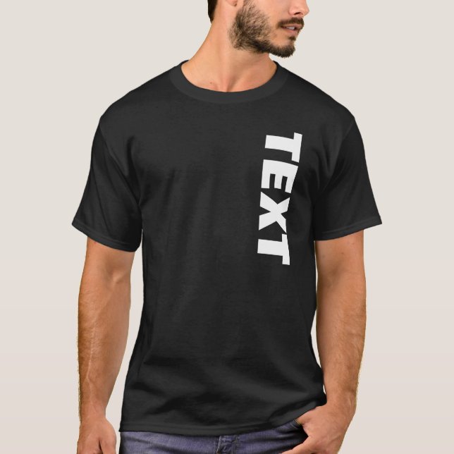 Camiseta Negrita trendy Big Font Nombre de texto Mens Negro (Anverso)
