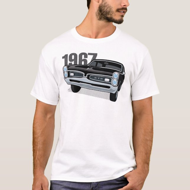 Camiseta Negro 1967 de Pontiac GTO (Anverso)