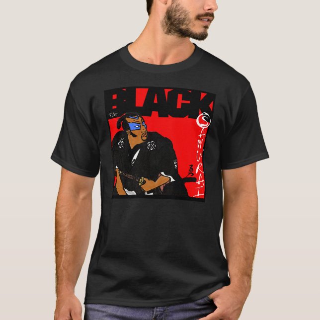 Camiseta © negro 1 del engranaje del samurai (Anverso)