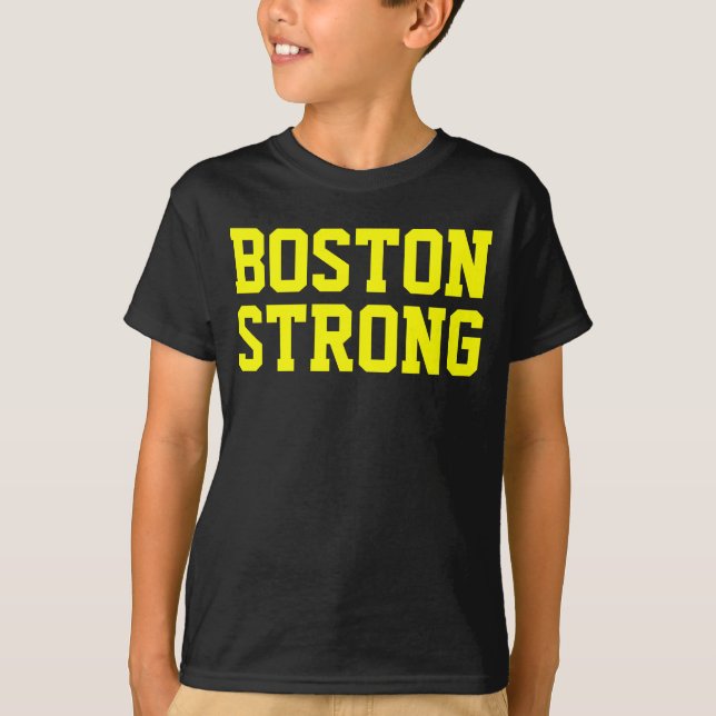 Camiseta Negro amarillo fuerte de Boston (Anverso)