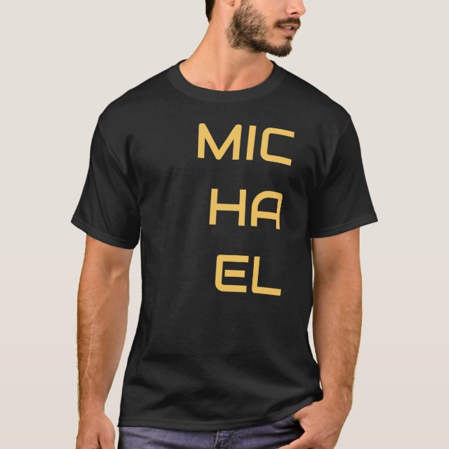 Camiseta Negro Añadir tu nombre moderno plano (Anverso)