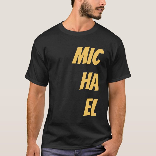 Camiseta Negro Añadir tu nombre moderno plano (Anverso)