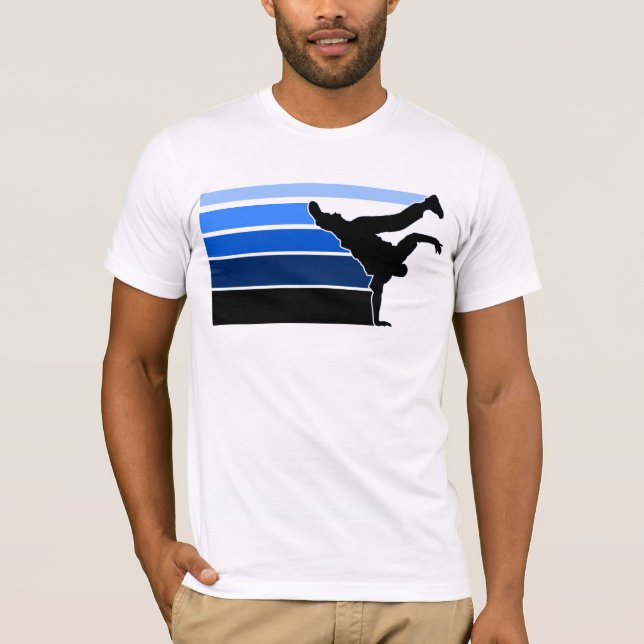 Camiseta Negro azul de la pendiente de BBOY (Anverso)