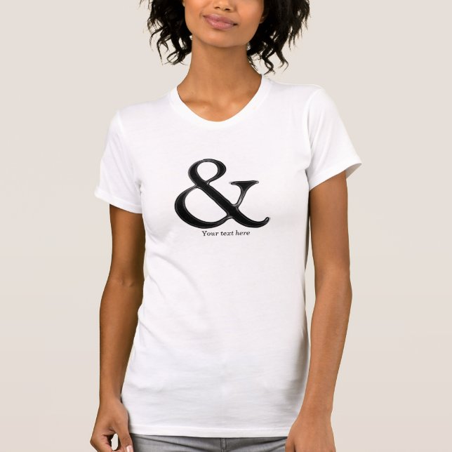 Camiseta Negro Blanco Gris Ampersand Moderno Personalizado (Anverso)