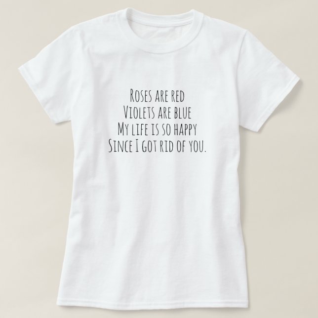 Camiseta Negro blanco minimalista divorciado divertido del (Diseño del anverso)