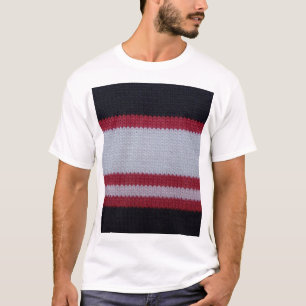 Camiseta Negro blanco rojo: Patrón de tela de punto de lana