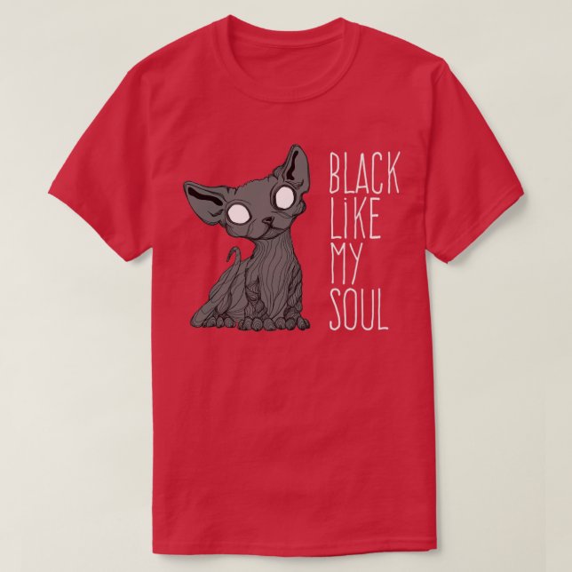 Camiseta Negro como mi alma Kitten (Diseño del anverso)