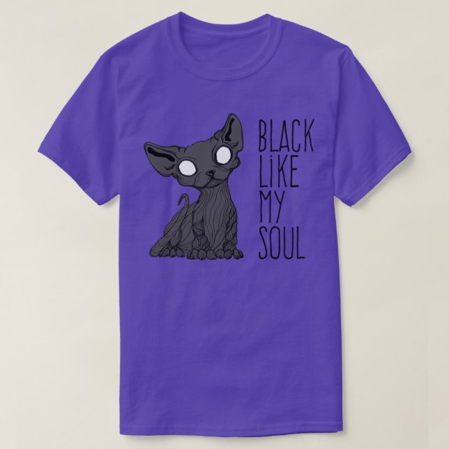 Camiseta Negro como mi alma Kitten1 (Diseño del anverso)
