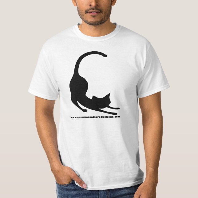Camiseta Negro común del logotipo de los gatos (Anverso)