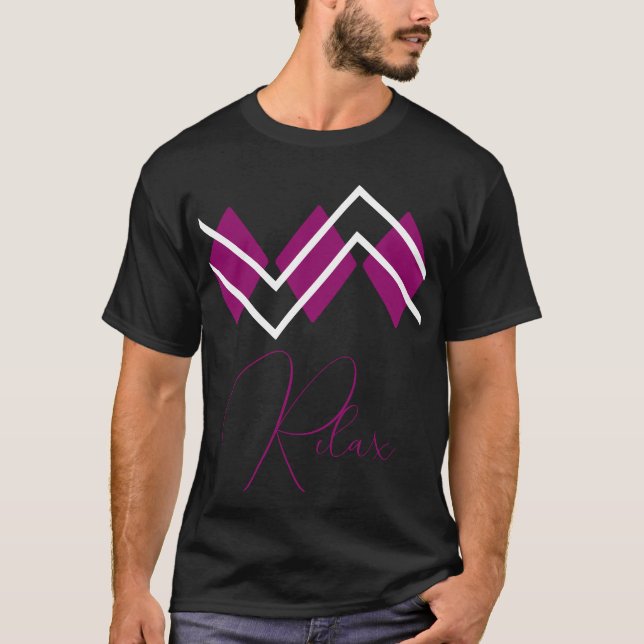 Camiseta Negro con colores de relajación (Anverso)