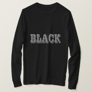 Camiseta Negro Con Texto Gris Sobre Color Sólido Negro