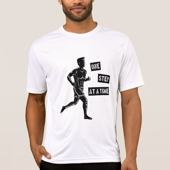 Camiseta Negro corriente de motivación de la cita del (Anverso)