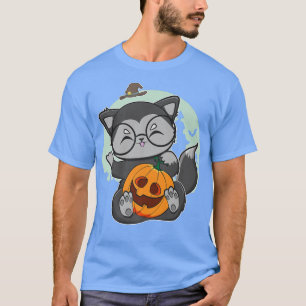 Camiseta Negro Cortado Para Con Calabaza De Anime Para El H