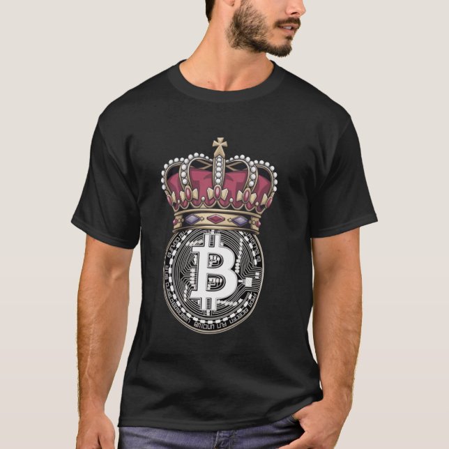 Camiseta Negro de bitcoin blanco (Anverso)