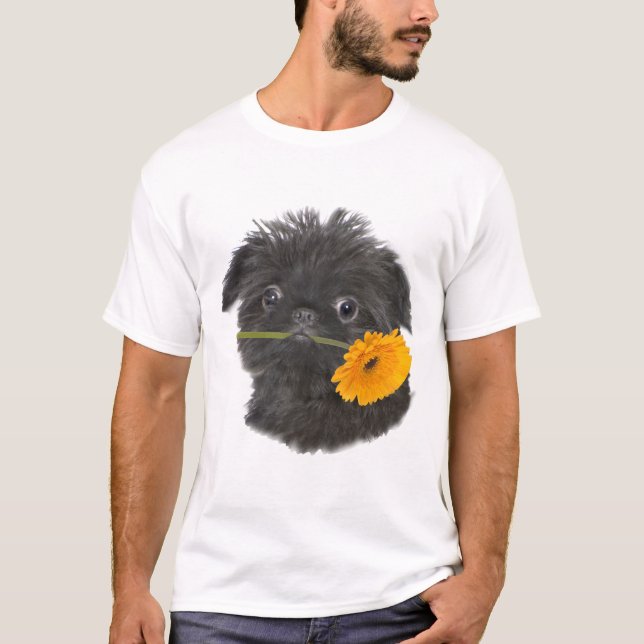 Camiseta Negro de Bruselas Griffon para la ropa (Anverso)
